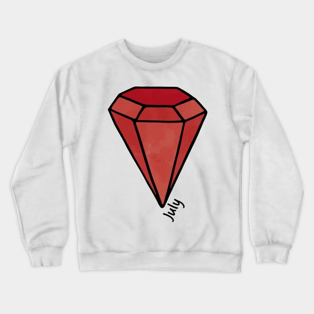 July Ruby Birthstone Crewneck Sweatshirt by murialbezanson